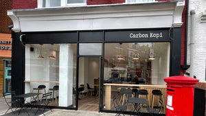 Carbon Kopi Fulham store front from Hazlebury Road
